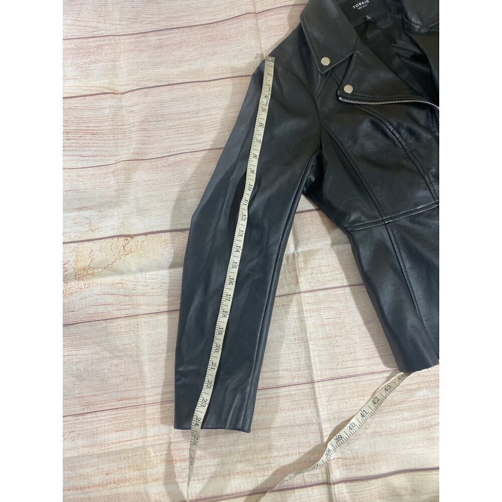Torrid Women's Black Faux Leather Full Zip Jacket - 0 (Medium) - Picture 9 of 13
